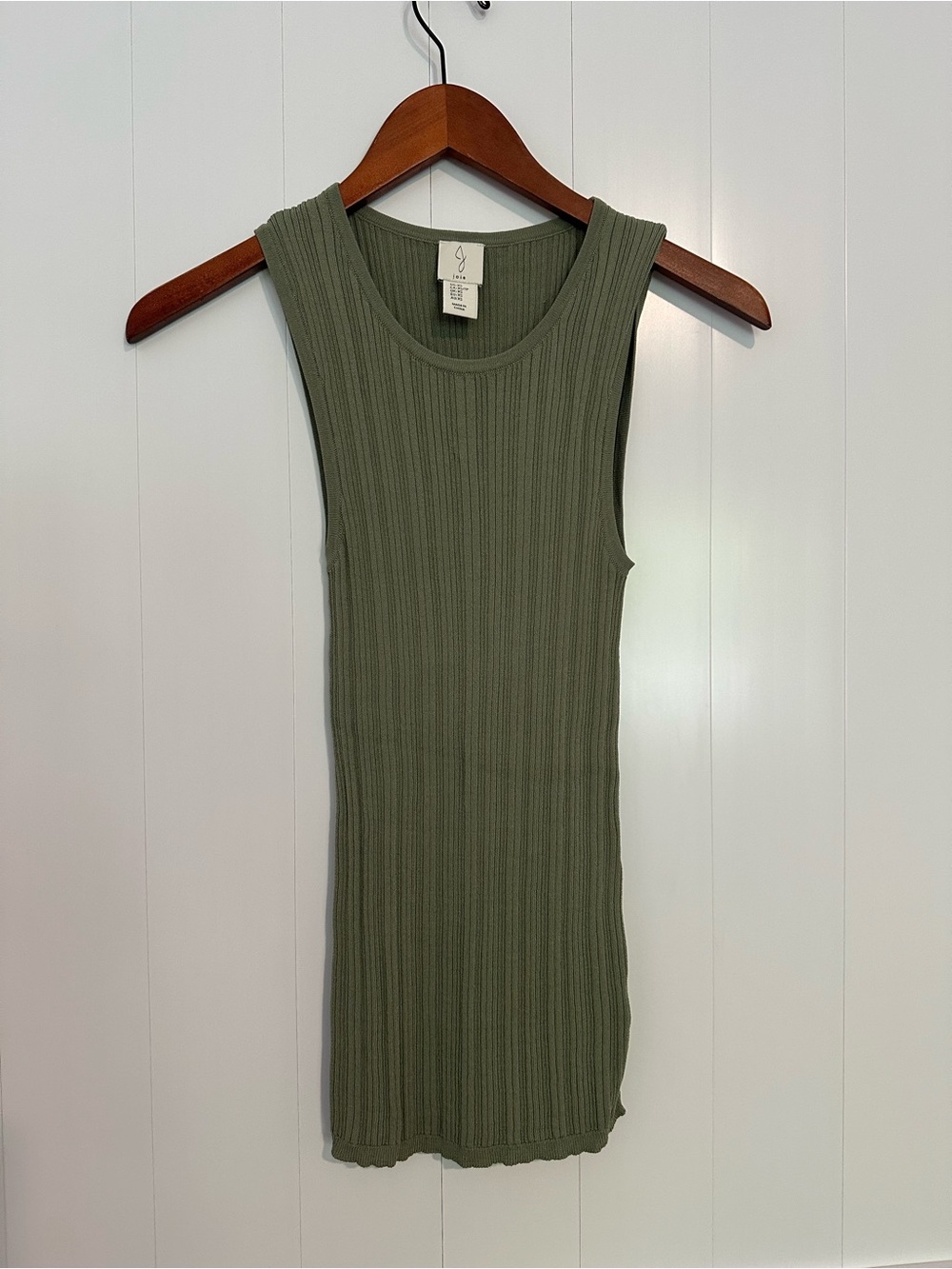 Joie Olive Ribbed Tank Top